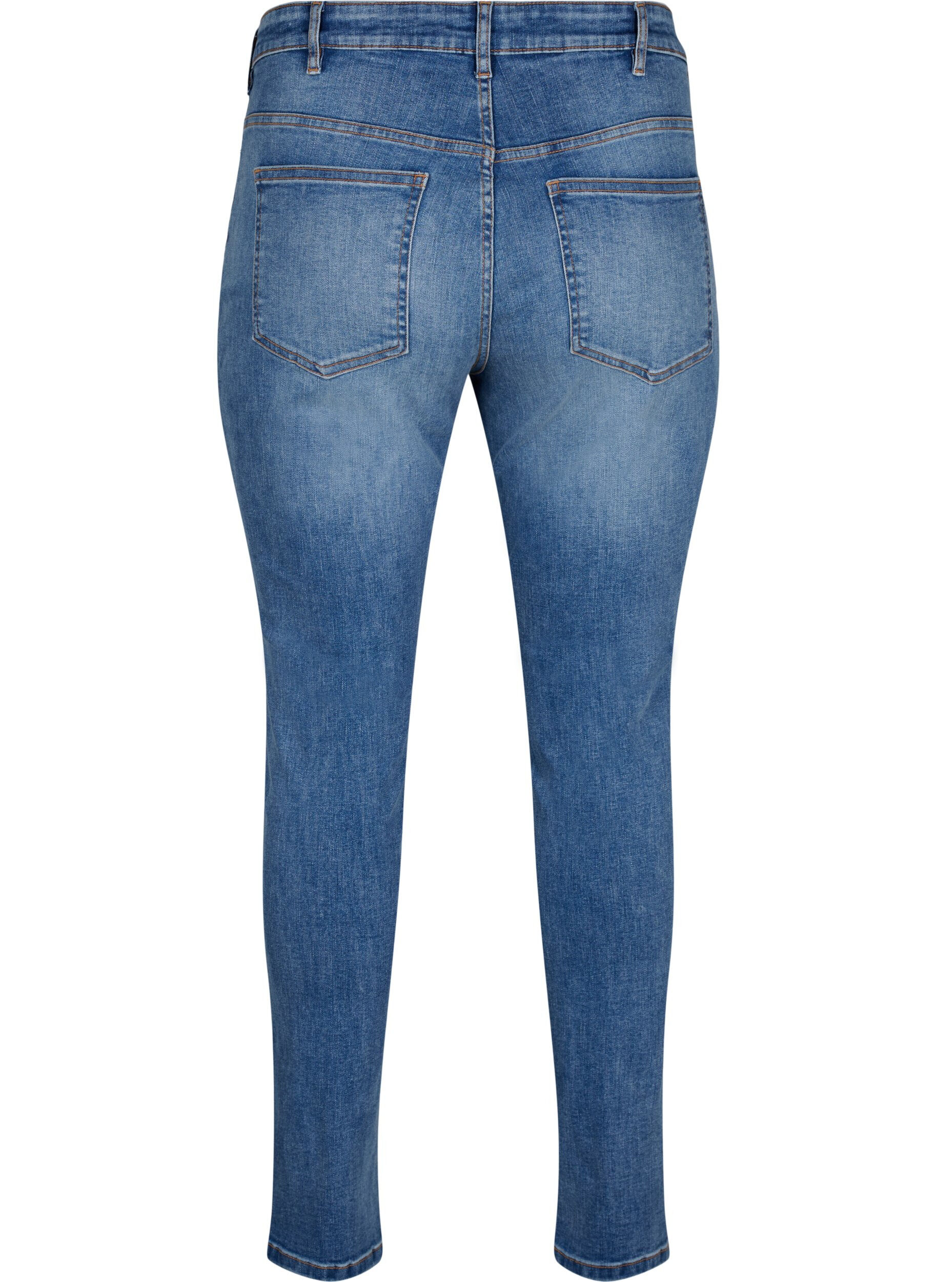 ZizziSanna jeans met superslanke pasvorm en knoopsluiting, Blue denim, Packshot image number 1