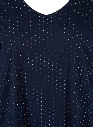 Robe en coton à manches courtes avec forme en trapèze, Night Sky Dots, Packshot image number 2