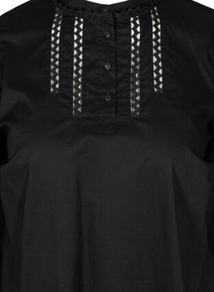 Tunique en coton manches 3/4, Black, Packshot image number 2