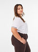 T-shirt en coton avec texte brod&eacute;, Blanc, Model image number 3
