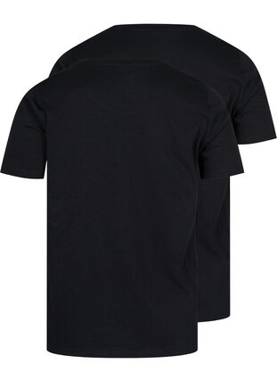 Lot de 2 T-shirt basiques en coton, Black/Black, Packshot image number 1