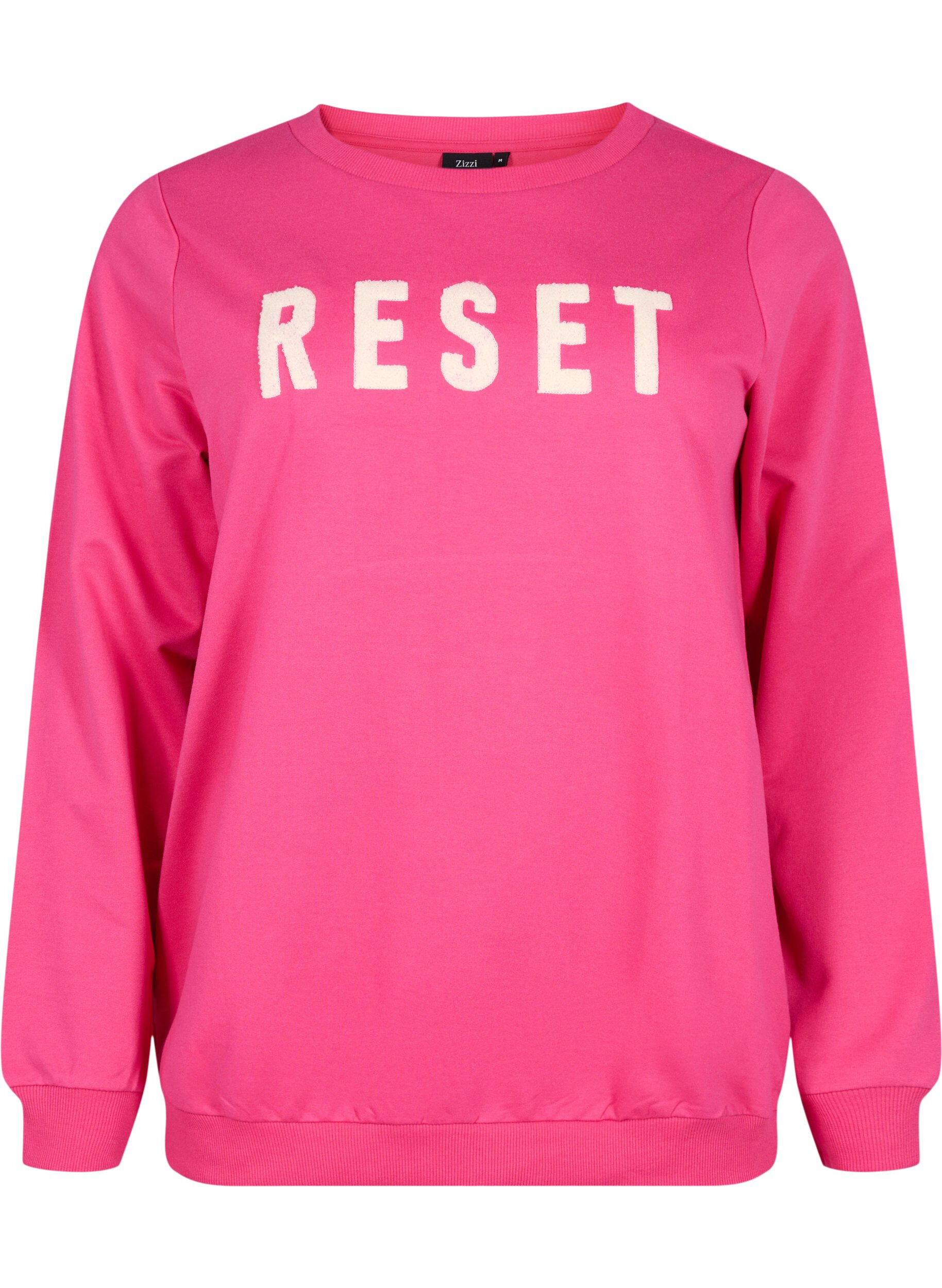 ZizziSweatshirt met tekst, Fuchsia P. W. Reset, Packshot image number 0