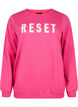Sweatshirt met tekst, Fuchsia P. W. Reset, Packshot image number 0