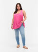 Top met a-vorm en ronde hals, Shocking Pink, Model image number 2