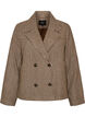 Manteau court &agrave; carreaux &agrave; double boutonnage, Marron, Packshot image number 0