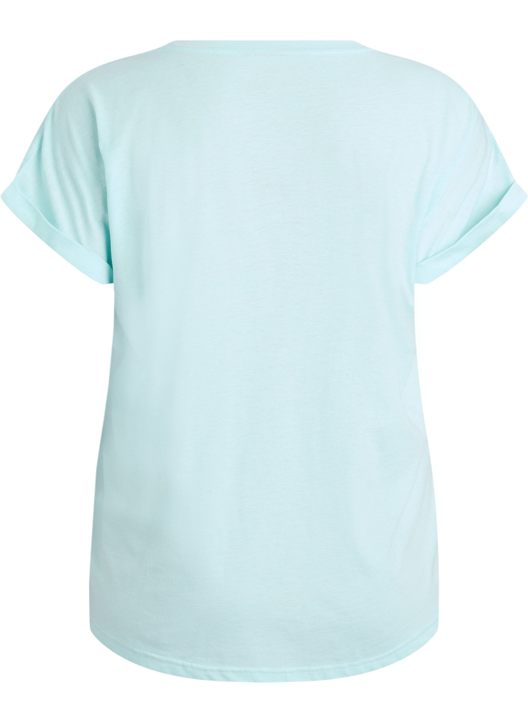 ZizziT-shirt &agrave; manches courtes en coton m&eacute;lang&eacute;, Turquoise, Packshot image number 1