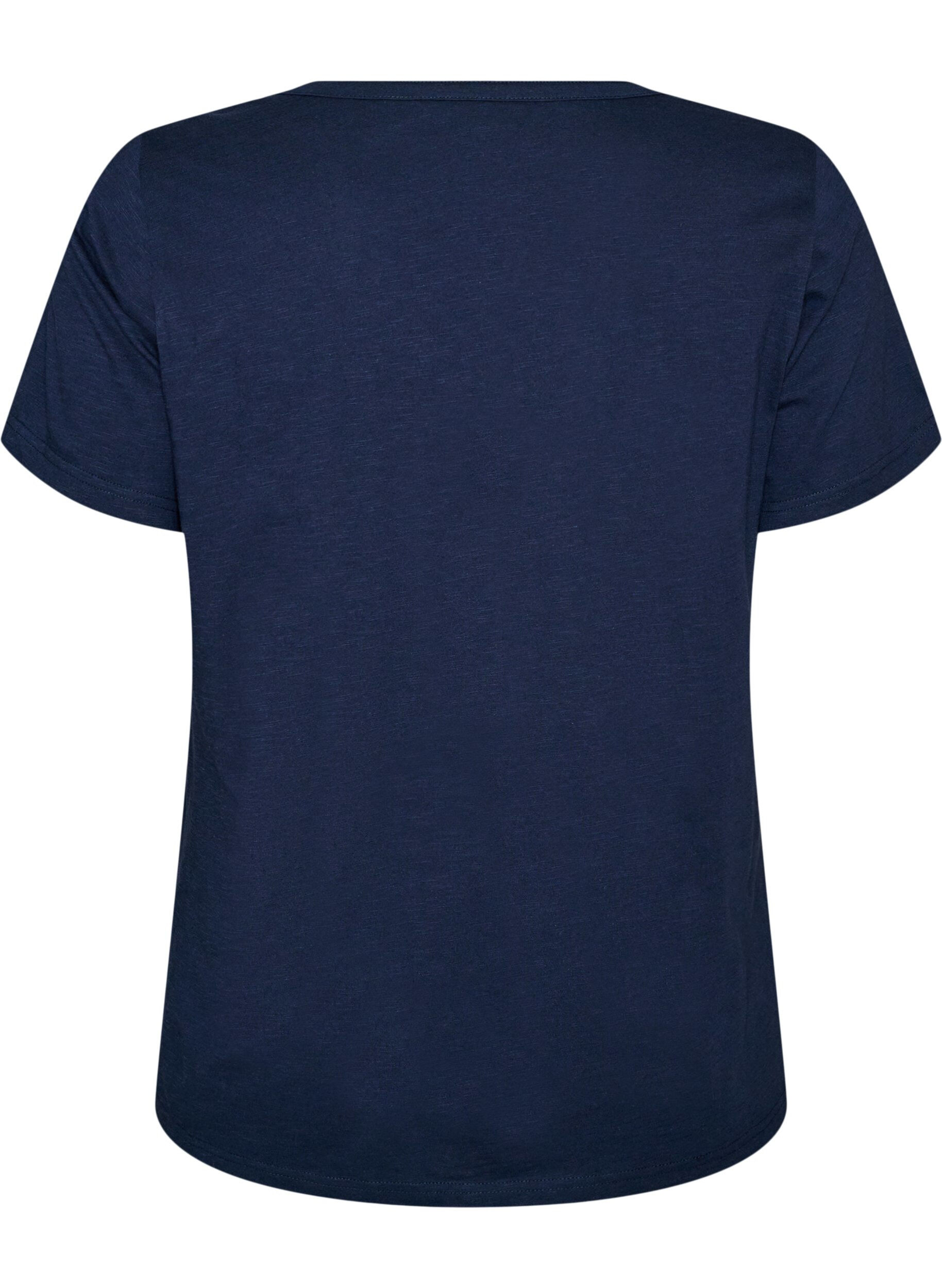ZizziT-shirt met knoopdetail, Blauw, Packshot image number 1