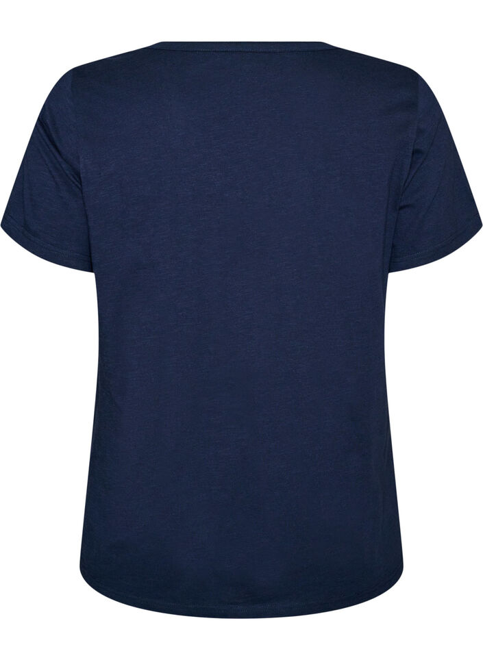 T-shirt met knoopdetail, Blauw, Packshot image number 1