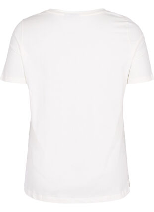 T-shirt en coton avec perles, Warm Off-white, Packshot image number 1