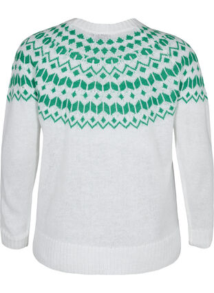 Gebreide blouse met jacquardpatroon, Jolly Green Comb, Packshot image number 1