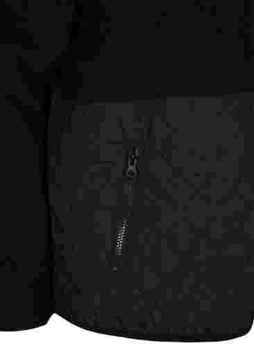 Sportjack in teddy en quilted stof, Black, Packshot image number 3