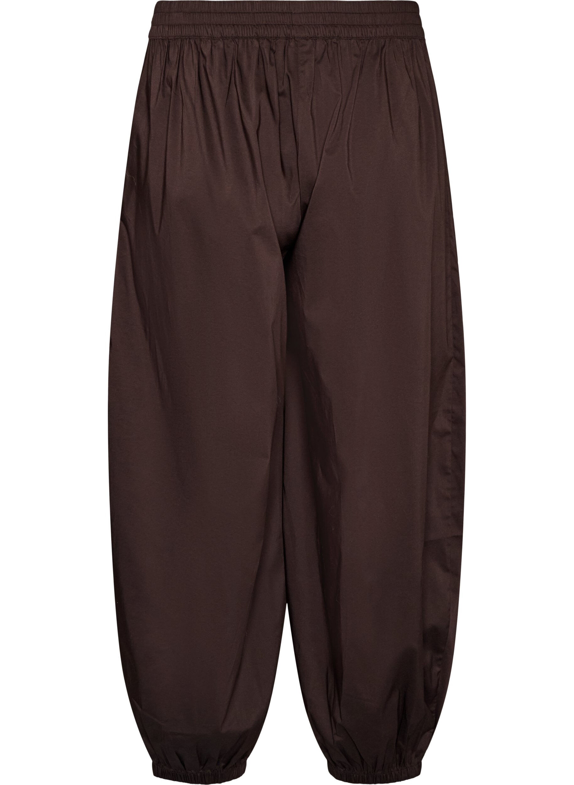 ZizziPantalon ballon avec poches et ceinture &eacute;lastique, Marron, Packshot image number 1