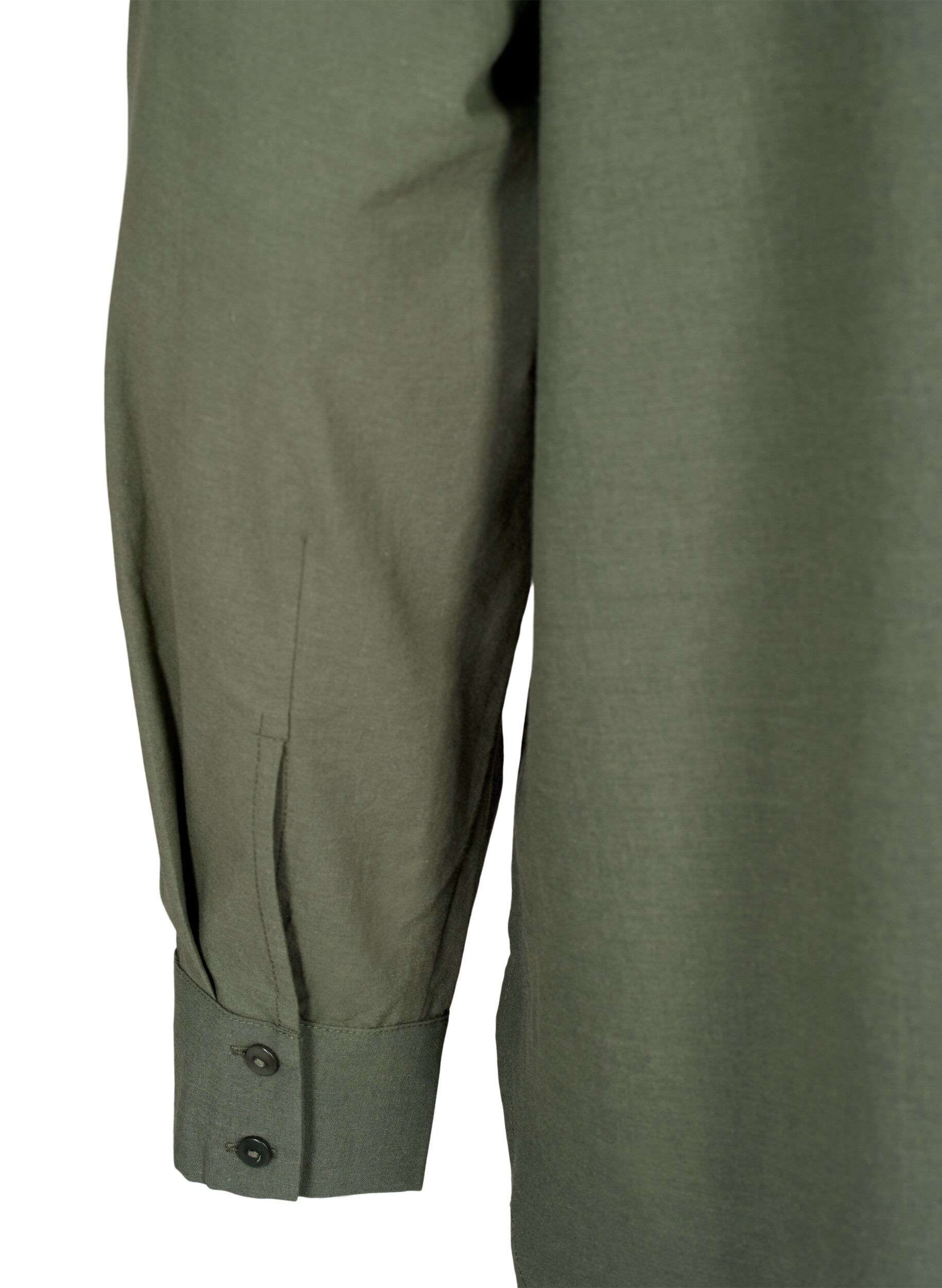 Zizzi Chemise en coton avec broderie anglaise, Thyme, Packshot image number 4