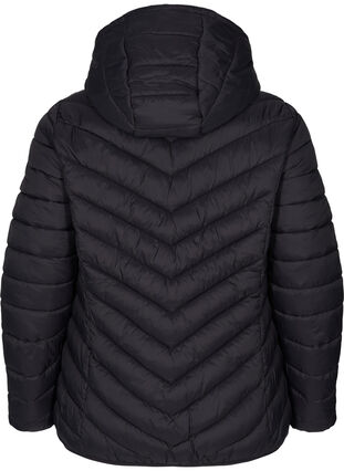 Veste légère matelassée avec capuche et poches, Black, Packshot image number 1
