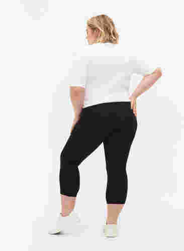 Basic 3/4 legging in viscose, Black, Model image number 1