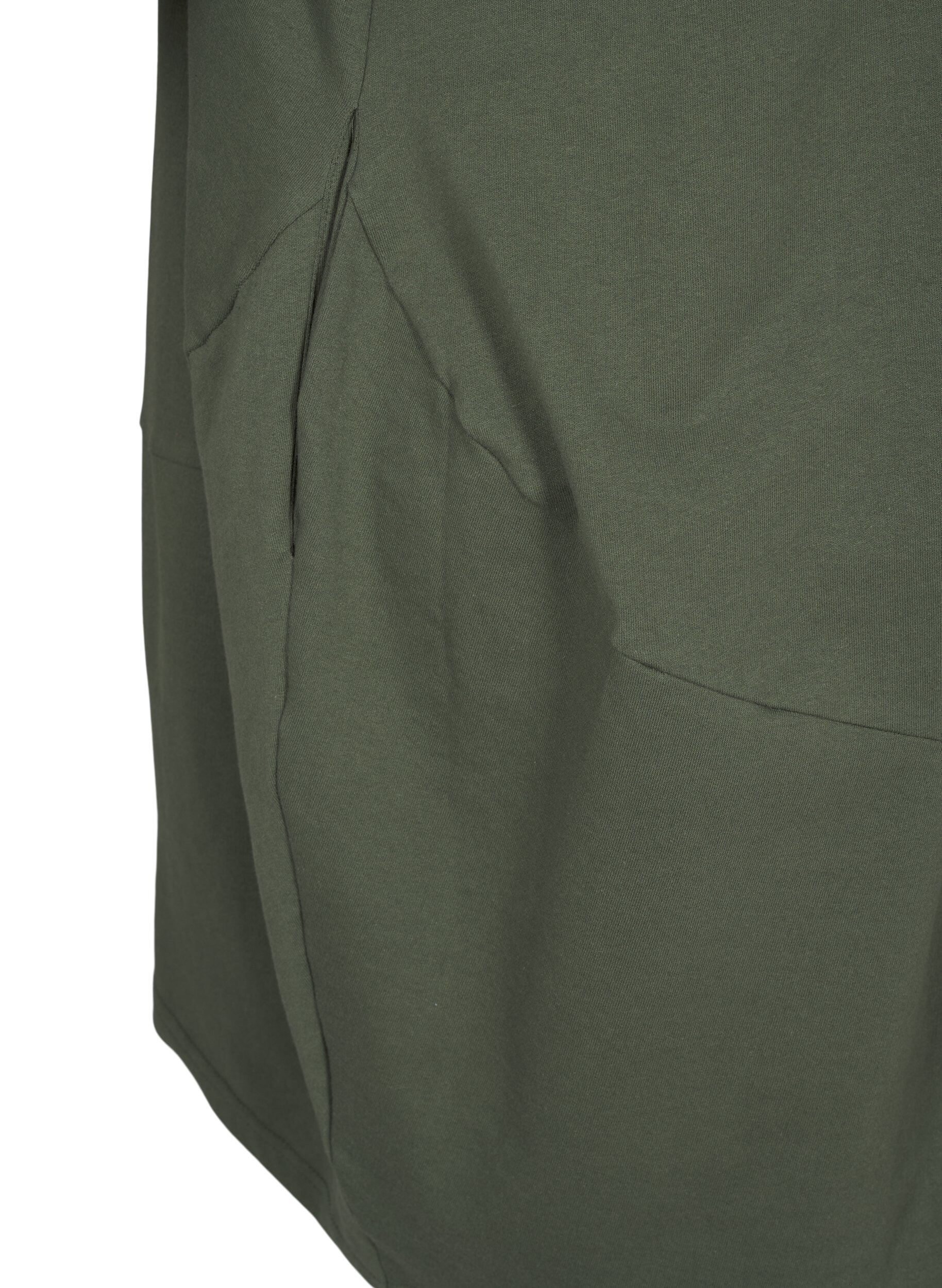 Zizzi Robe ballon en coton avec poches, Vert, Packshot image number 4