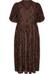 Robe midi en jacquard floral, Marron, Packshot image number 0