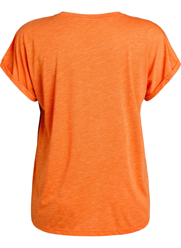Los workout T-shirt met korte mouwen, Oranje, Packshot image number 1