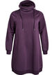 FLASH - Robe sweat-shirt courte &agrave; col montant et poches, Violet, Packshot image number 0