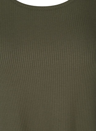 Robe manches courtes côtelée, Dark Green, Packshot image number 2