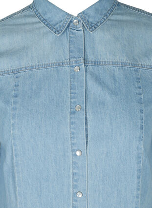 Lange denim blouse in katoen, Light blue denim, Packshot image number 2