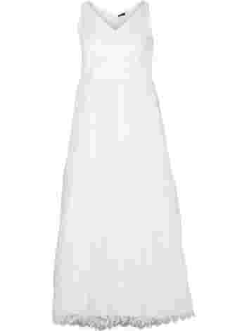 Robe de mariée sans manches avec col en V