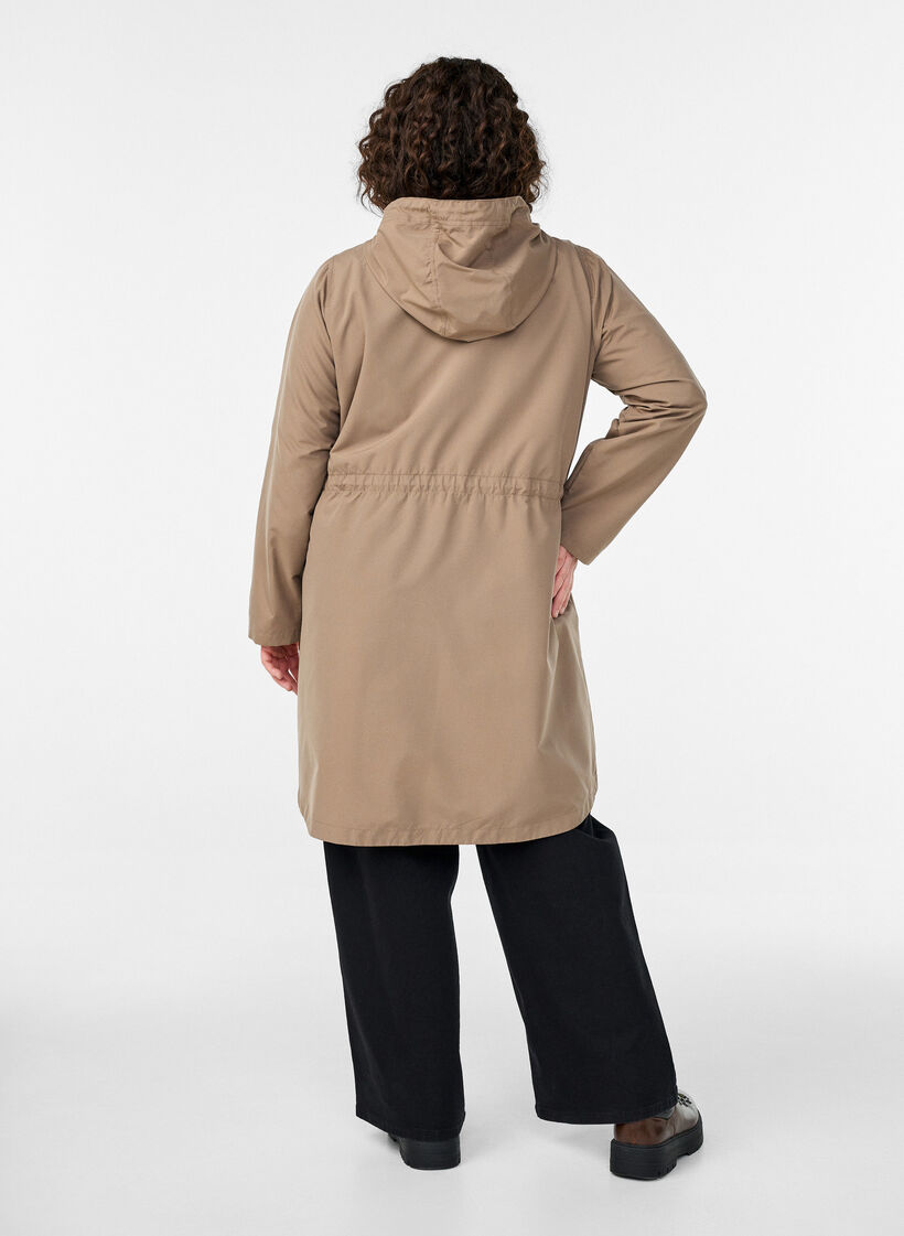 Lichtgewicht parka met een capuchon, Bruin, Model image number 2