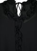 Chiffon jurk met A-snit en ruches, Black, Packshot image number 2
