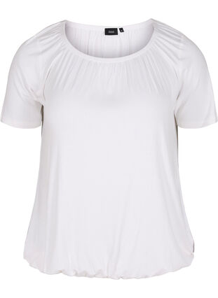 T-shirt à manches courtes en viscose avec élastique, Bright White, Packshot image number 0