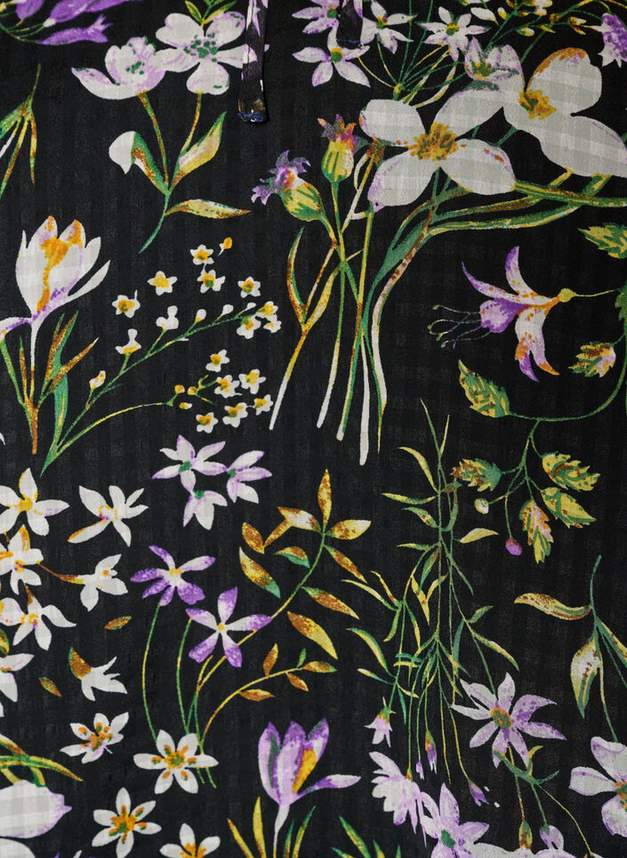 A-lijn tuniek met bloemenprint, Zwart, Packshot image number 2