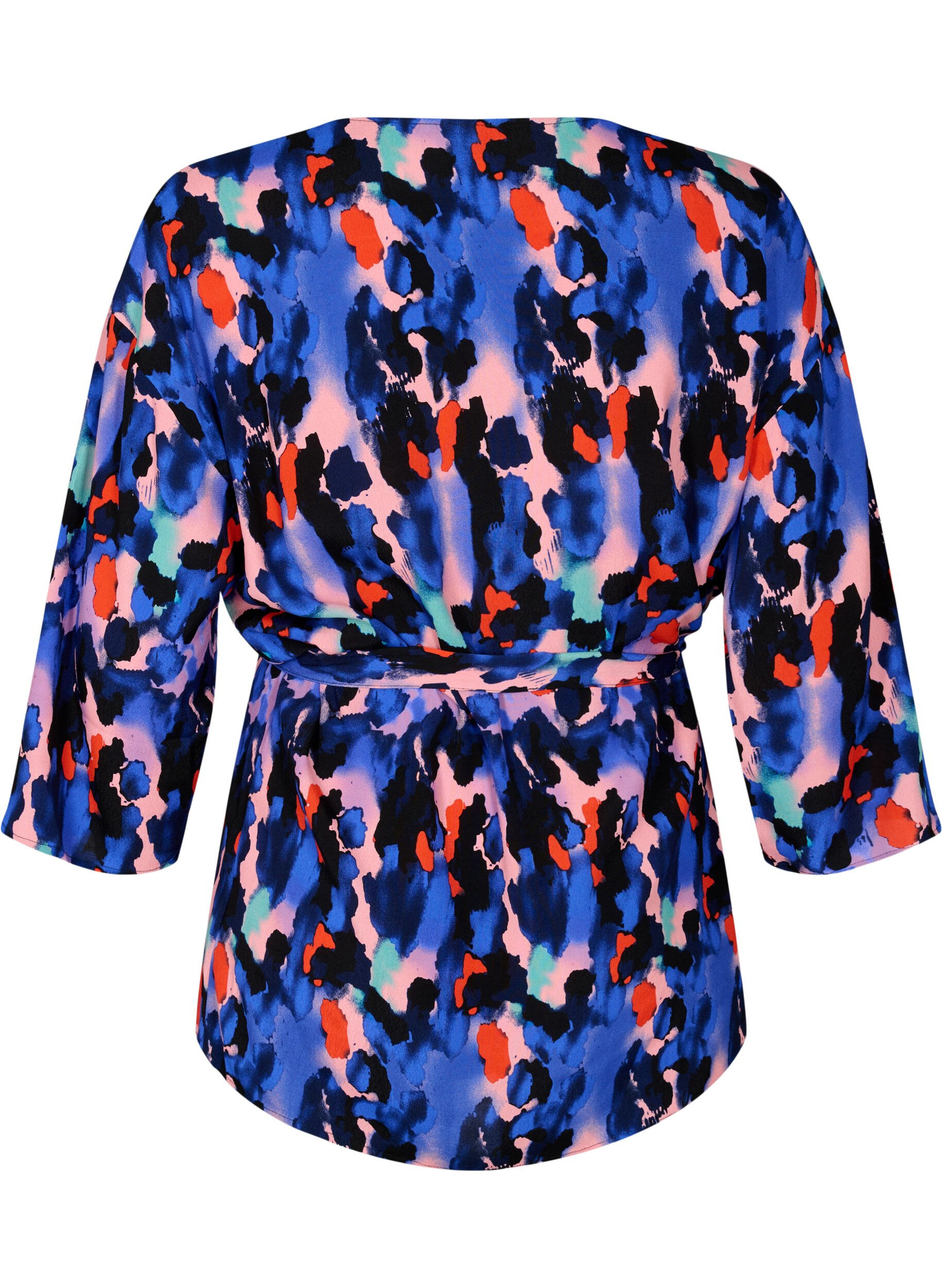 Zizzi	 Kimono in viscose met print, Colorful Animal, Packshot image number 1