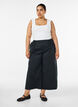 Culottes met een elastische tailleband en wijde pijpen, Zwart, Model image number 0