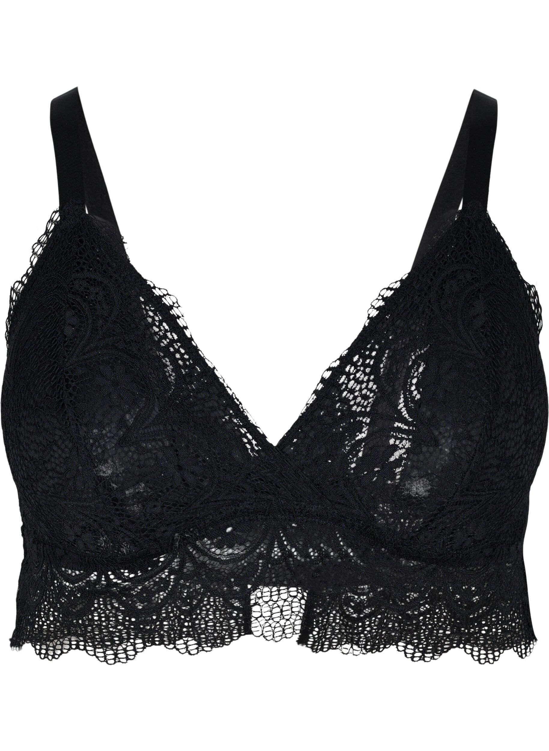 Zizzi Soutien-gorge en dentelle avec fermeture sur le devant, Black, Packshot image number 0