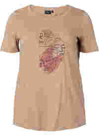 T-shirt en coton à col rond et imprimé
