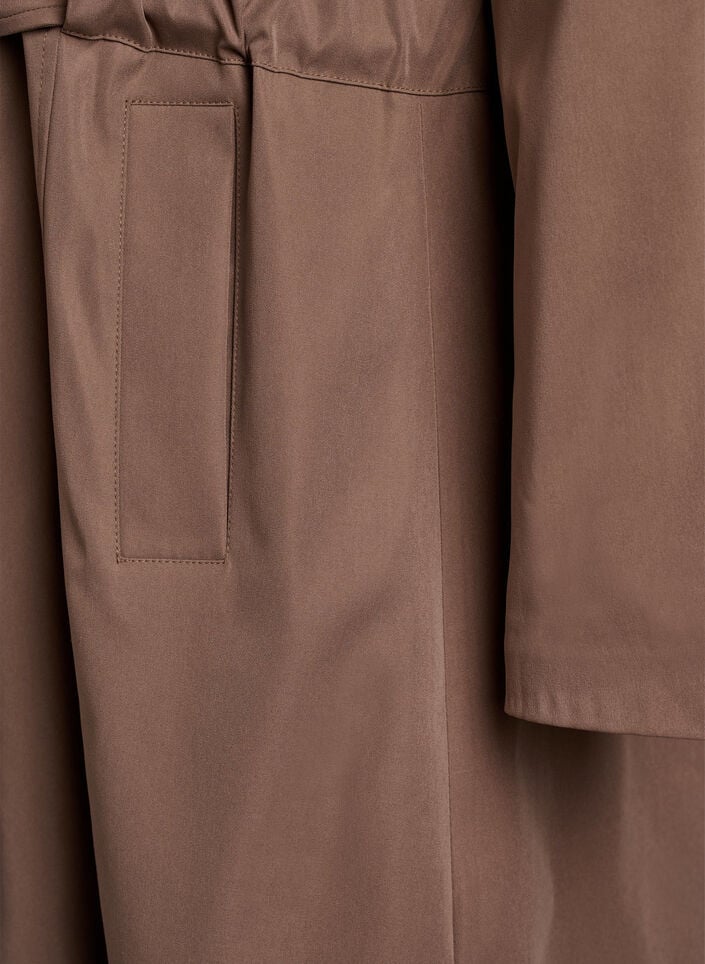 Trench-coat avec capuche et ceinture &agrave; nouer, Marron, Packshot image number 3