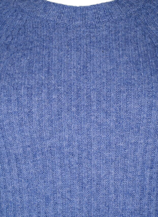 Robe en tricot côtelé avec fente, Gray Blue Mel., Packshot image number 2
