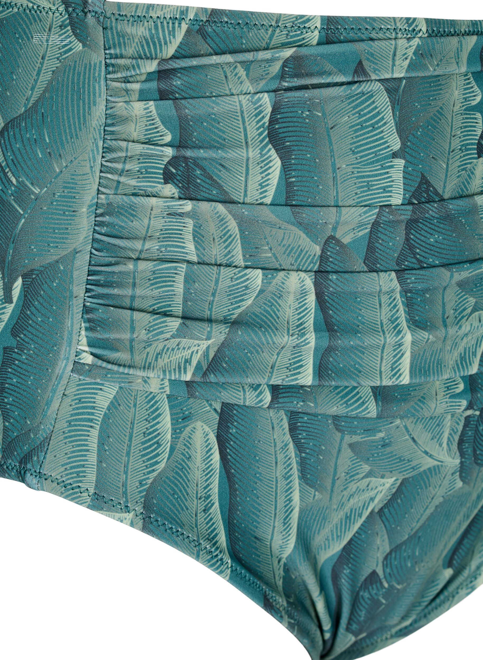 ZizziBikinibroekje met print en een hoge taille, Groen, Packshot image number 2