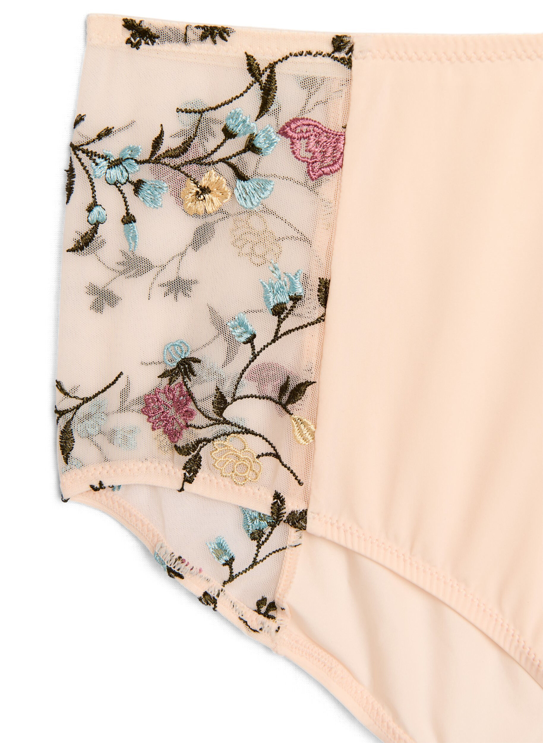 Zizzi Culottes en microfibre avec des d&eacute;tails floraux brod&eacute;s, Rose, Packshot image number 2