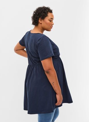 Tunique de maternité à manches courtes en coton, Navy Blazer, Model image number 1