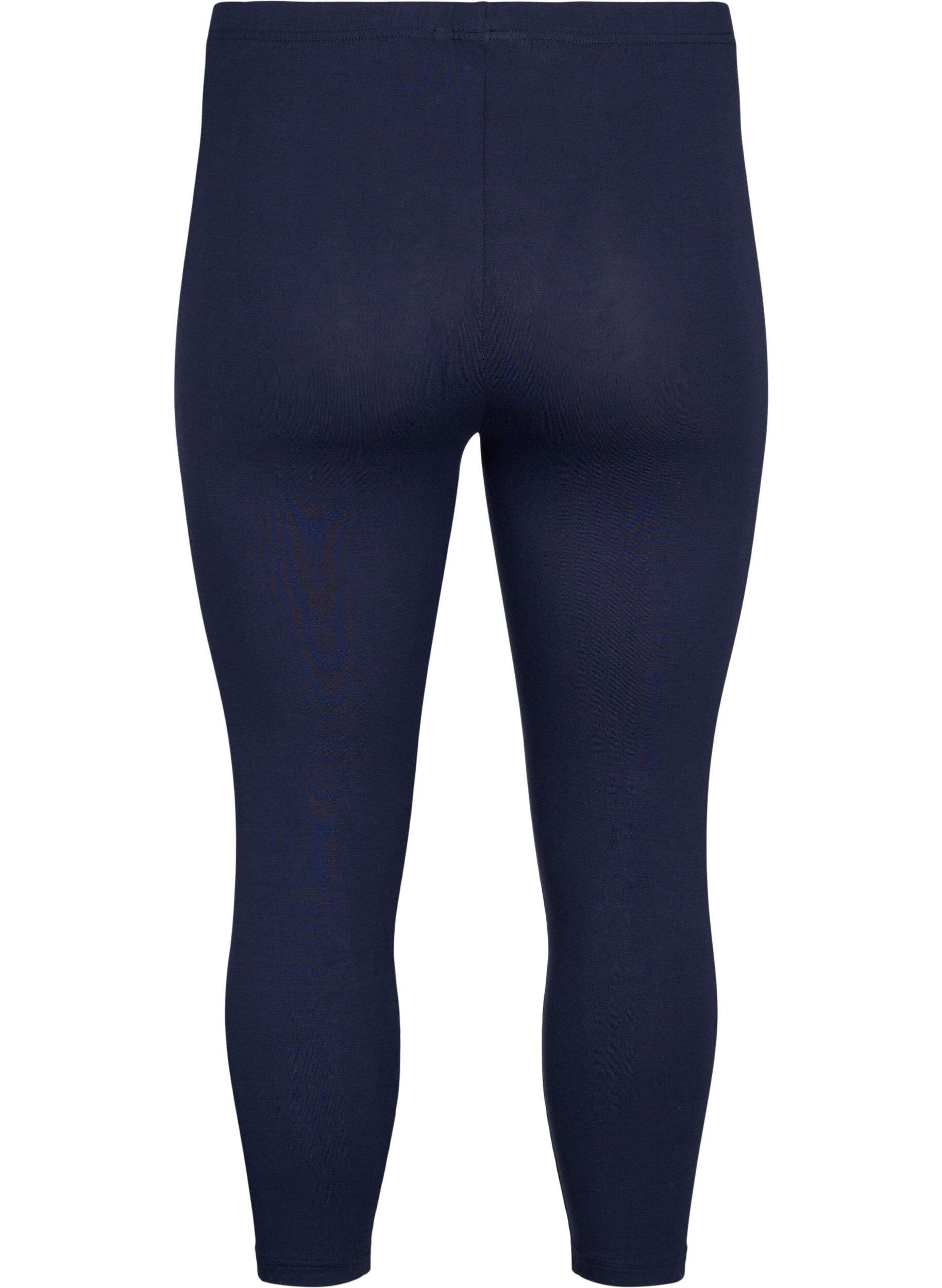 ZizziBasic 3/4 legging in viscose, Blauw, Packshot image number 1