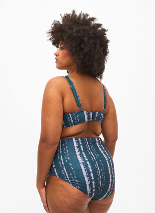 Bas de bikini taille extra haute avec imprimé, Tie Dye AOP, Model image number 1