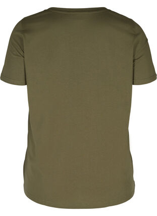 T-shirt en coton bio avec détails imprimés, Ivy Green, Packshot image number 1