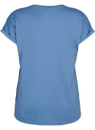 T-shirt met korte mouwen van katoenmix, Moonlight Blue, Packshot image number 1