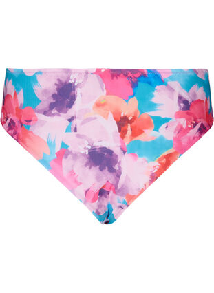 Bas de bikini à imprimé et taille haute, Pink Flower, Packshot image number 1