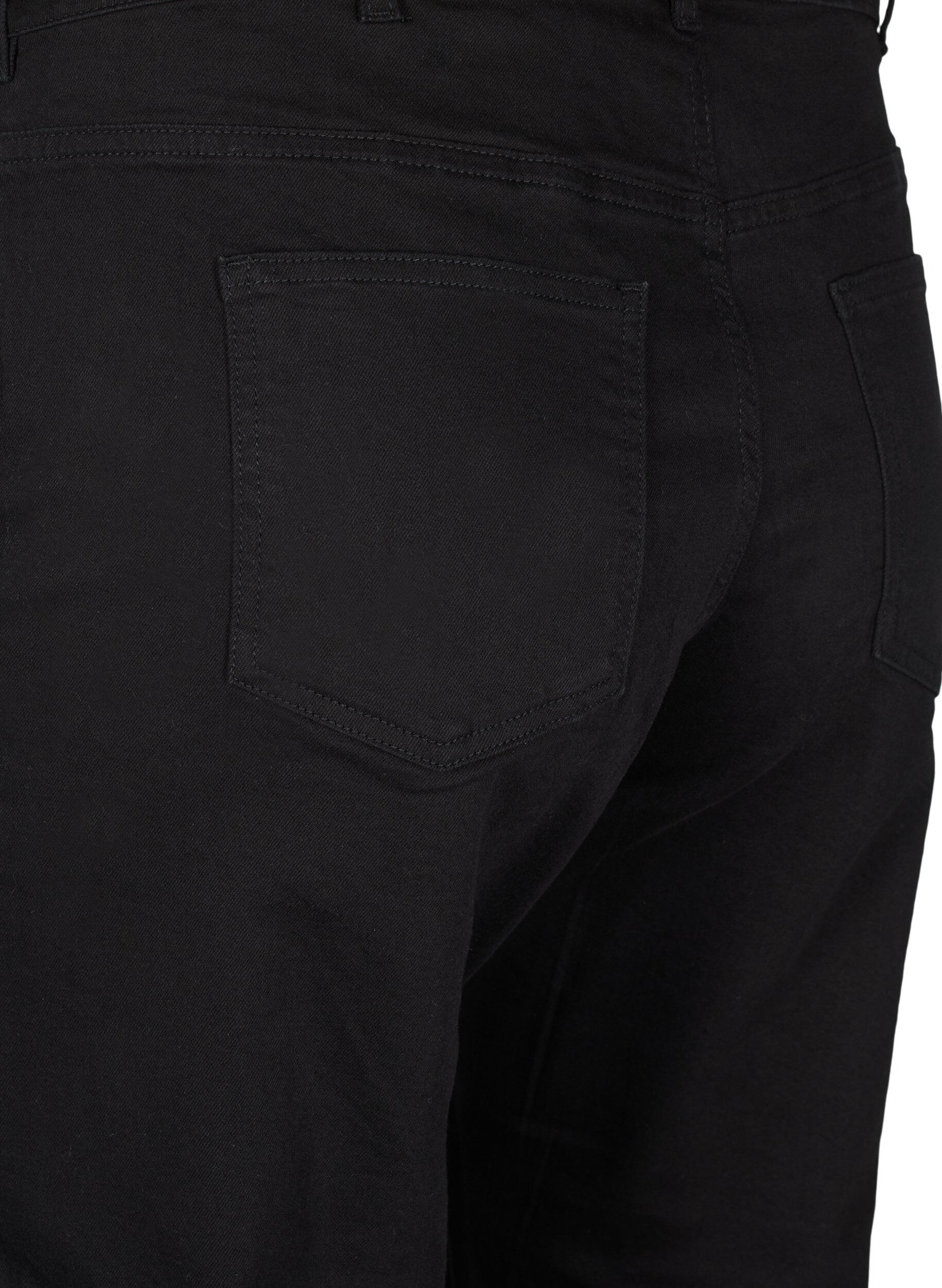 ZizziVera jeans cropped &agrave; coupe droite, Noir, Packshot image number 3