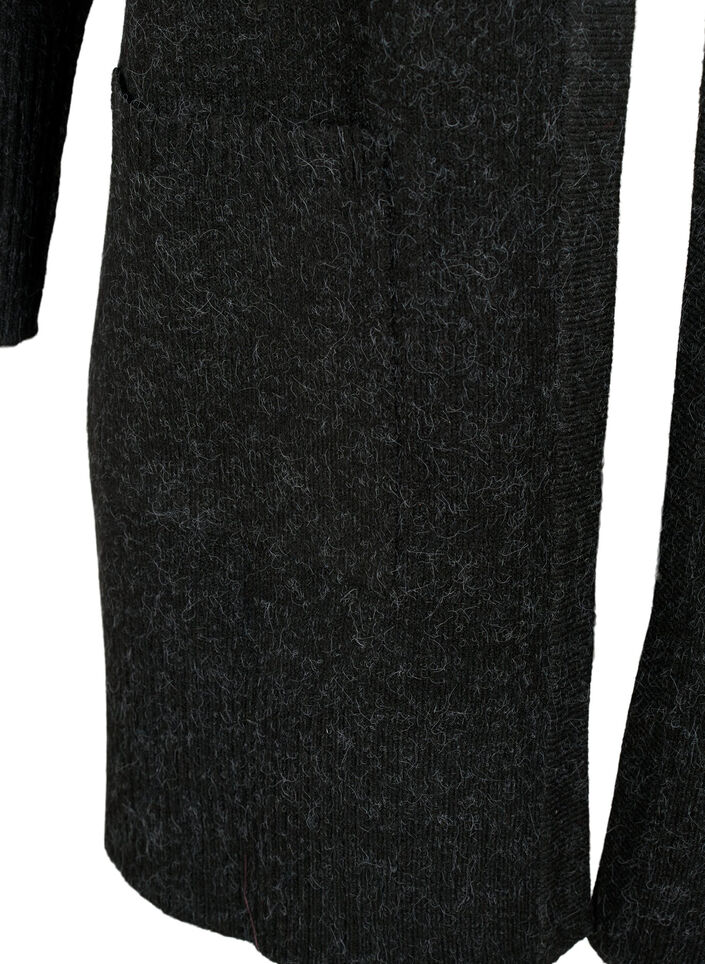 Gevlekt gebreid vest met zakken, Grijs, Packshot image number 3