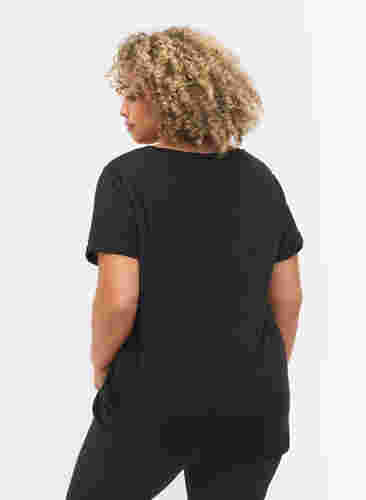 T-shirt de sport avec imprimé, Black w. White, Model image number 1