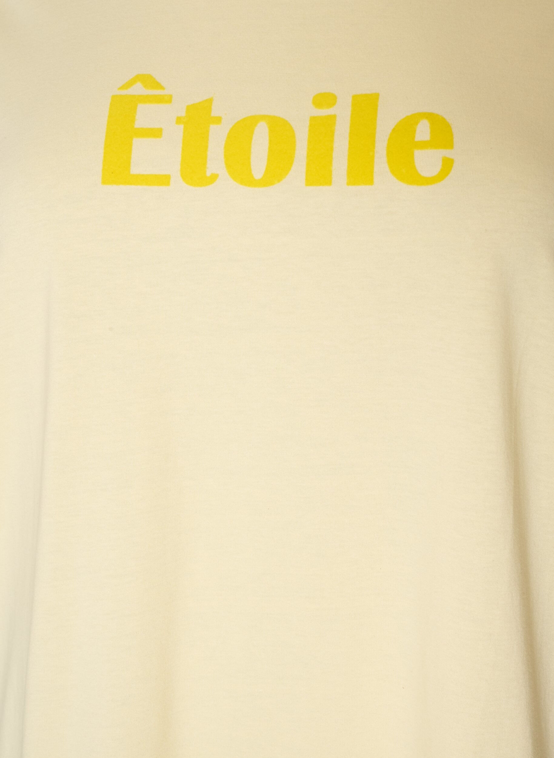 ZizziT-shirt en coton bio avec inscription en velours, Jaune clair, Packshot image number 2