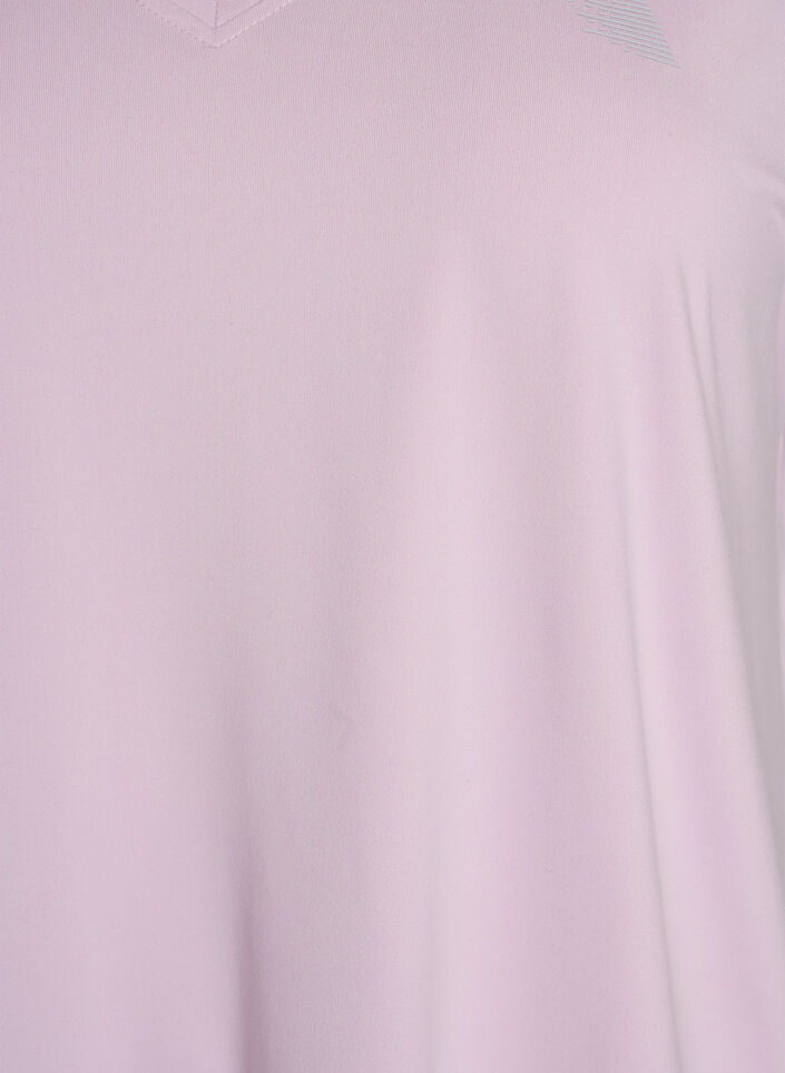 Losvallend trainings-T-shirt met V-hals, Paars, Packshot image number 2