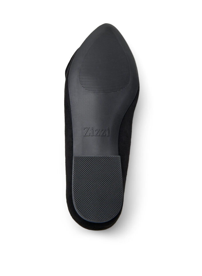 Wide fit - Ballerina pumps met een strik, Zwart, Packshot image number 4